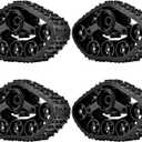 1/10 rc car Accessories, Rubber Track Style rc car Tires Metal hub Wheels Upgrade, Crawler tyre Set for All Terrain Mobile Vehicle