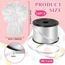 24 PCS Balloon Weights Metallic Anchor, Balloon Holder Heavy Weights with 1 Roll Iridescent Crimped Ribbon for Balloons Table Party Favor Birthday Decor(White)