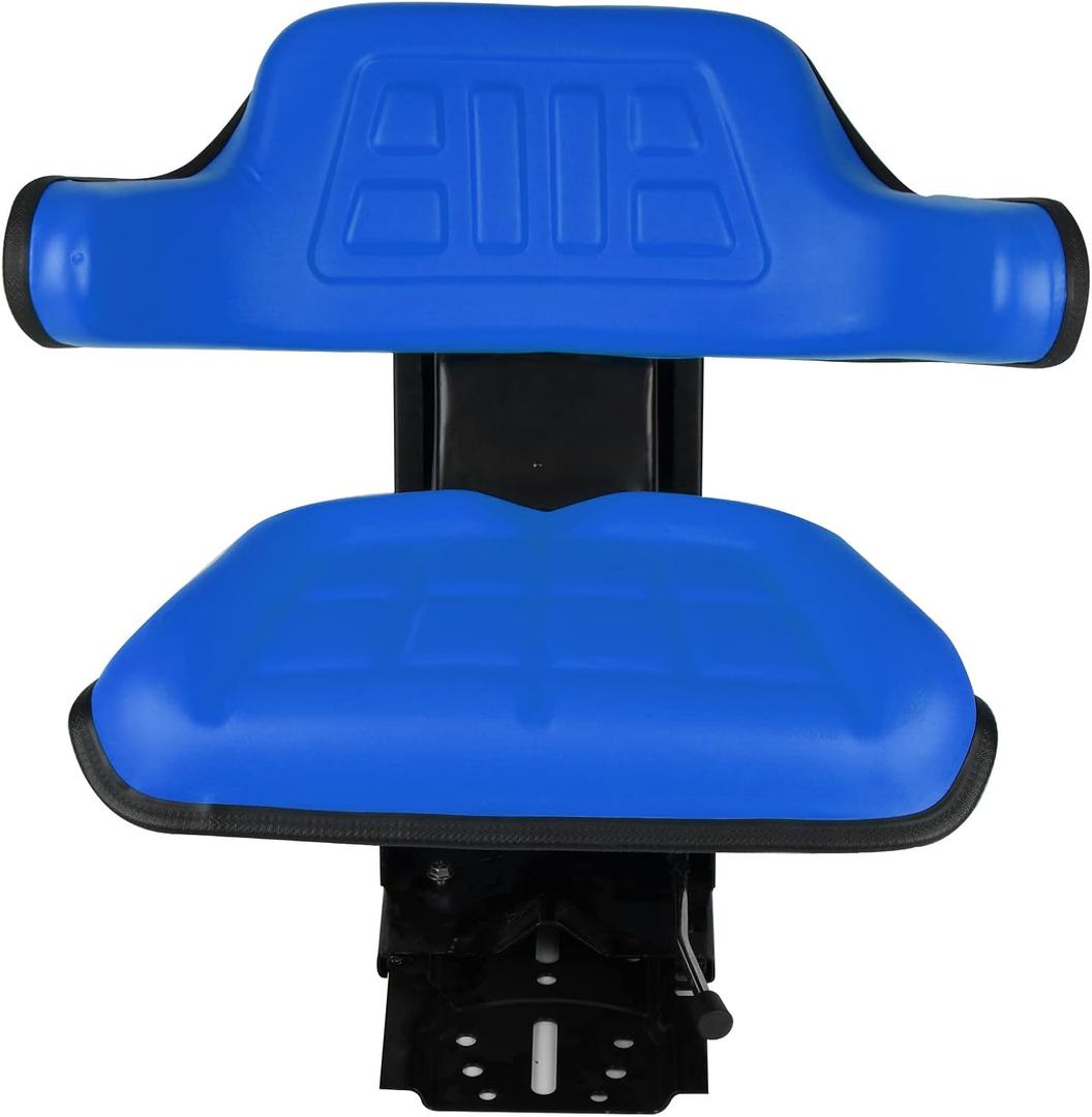 Blue Universal Adjustable Tractor Suspension Seat with Tilt Wrap-around Style Fits for Ford/New Holland Tractor 3900 3930 3910 5000 5100 5600 5610 5900 5910 Shock Absorption Alloy Steel PVC
