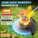 Aokia Electric Weed Wacker Cordless, 12V Battery Powered Weed Eater Cordless with Adjustable Pole (65inch), Lightweight Grass Trimmer Cutter/Edger/Mower with 2 Types Blade for Yard Lawn and Garden