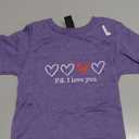 PS I Love You Day Valentine's Day Purple Heart Women Men Kid T-Shirt, 3T Todler