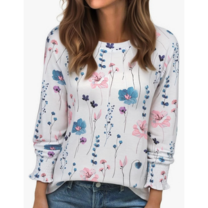 Long Sleeve Shirts for Women 2026 Spring Dressy Casual Blouses Pleated Crewneck Tunic Tops for Leggings Cute Tee XL