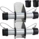 Waterproof Trailer Registration Holder - Aluminum Tube Document Holder for Truck and Utility Trailers with Wires Attached Rubber End Caps, and Spare Caps (2 Pack)