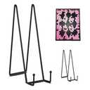 Decolore 4 Pack 16 Inch Black Plate Stand for Display Large Display Easel Table Top Easel for Picture, Decorative Plate, Book, Posters and Plaque