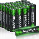 BEVIGOR Rechargeable AA Batteries, 2800mAh High Capacity Double A Batteries 1.2V NiMH Low Self Discharge AA Batteries 24 Count