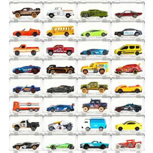 Saichotoy Display Case Compatible with Hot Wheels - Stackable Toy Car Storage, Transparent Organizer for Matchbox 1/64 Scale Diecast Cars (32 Packs, Clear Case Only)