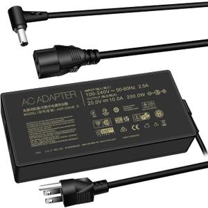 200W Zephyrus Charger ADP-200JB D for ASUS ROG Zephyrus G15, ROG Strix G15 G17, ASUS TUF A15 A17 F15 F17 Gaming Laptop Power AC Adapter Supply Cord