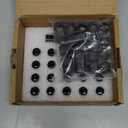 M12x1.25 Black 6 Spline Lug Nuts - Anti-Theft, 1.38" Long, Set of 20 - Acorn Aftermarket Wheel Lug Nuts