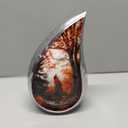 YATSKIA Red Cardinal Bird Funeral Urns for Human Ashes Adult Man, Cross Memorial Urn for Ashes for Women, (Tear Drop Urn, Large 10 Inch)