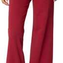 Lounge Yoga Pants for Women Fold Over Low Waist Wide Leg Sweatpants Flare Leggings Bell Bottoms Y2K Foldover Pants (Red, S) (Red, S)