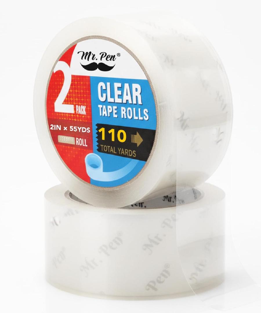 Mr. Pen- Packing Tape, 2Pack, 2in Wide, 60 Yards, 1.9mil, No Smell, Shipping Tape, Packaging Tape Rolls, Clear Box Tape, Mailing/Moving Tape, Packing Tape Refill