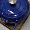 Nuovva Enamelled Cast Iron Dutch Oven Pot with Lid 6.4 Quart Non Stick Casserole Pot Heavy Duty & Oven Safe up to 500 F for Bread Baking, Braising, Stews, Roasting 28cm Dark Blue