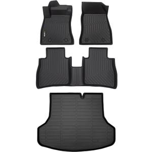HAFIDI Floor Mats & Cargo Liner Set Fit for 2019-2014 Nissan Sentra All Weather Protection TPE Anti-Slip Automotive Full Set Floor Liners Custom Accessories - Black
