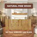 Avana Fireplace Mantle - Natural Wood - Mounted for Over Fireplace - Handcrafted - Rustic Natural, 60 X 8 X 3