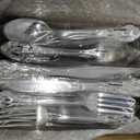 150PCS Silver Plastic Silverware - Heavy Duty Silver Disposable Cutlery - Fancy Plastic Utensils Flatware Include 50 Forks, 50 Spoons, 50 Knives for Catering, Parties, Dinners, Weddings