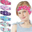 6 Pcs Swimming Headbands for Kids, Adjustable Swimming Ear Protection Bands Cute Cartoon Waterproof Swim Headbands for Swimmers Age 1-5, Head Circumference 17.30-19.20 Inch (Girl Style a)