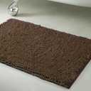 Creative Home Ideas Resort Collection Plush Chenille Bathroom Rugs – Non-Slip Backing and Machine Washable, Mocha Brown - 36 x 25 Inches Bath Mat