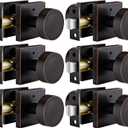 Goldenwarm Oil Rubbed Bronze Privacy Door Knobs for Interior Doors, Zinc Alloy Bronze Door Knobs Interior for Bedroom & Bathroom, Keyless Lock with Emergency Release, Adjustable & Reversible - 6 Pack