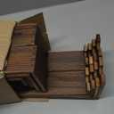 4 Set Wooden Tiered Risers Display Stands for Vendor Events,Stackable Wood Cupcake Display Stand,Farmhouse Decor Wood Dessert Table Display Set,Vendor Booth Display Items,Food Display Risers for Party (Dark Brown)