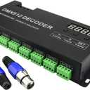 AKEPO LED DMX 24CH Digital Display Decoder, Dimming Driver LED DMX512 Controller for RGB Strip Light DC5-24V 3A/CH (24 Channel with Display)