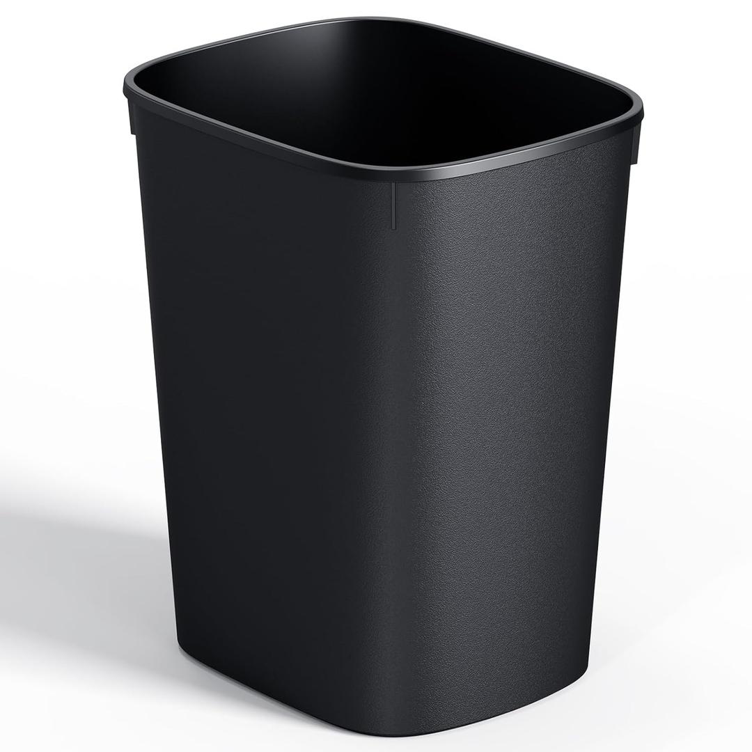 CEROELDA Small Bathroom Trash Can, 2.6 Gallon Slim Mini Garbage Can Small Trash Bin Plastic Waste Basket for Dorm Room, Bedroom, Office, Toilet (Black) (1 Pack-No Lid-Black)