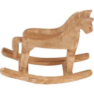 DOITOOL Wooden Rocking Horse Decor 7.08X7.08X2.36 Inch Table Decoration Centerpiece for Home Decor Craft Wedding Gift and Art Furnishing