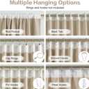 DUALIFE Warm Taupe Curtain 96 Inches Long for Bedroom/Living Room Thermal Insulated Blackout Back Tab and Rod Pocket Dining Room Curtains Drapes 2 Panels - Taupe Tan,W52 x L96