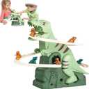 Dinosaur Climbing Slide Music Toy, Fun Electric Dinosaur Race Track Roller Coaster Set for Kids Ages 3+ Ideal for Boys & Girls