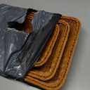 Woven Wicker Storage Baskets Set of 3, Scalloped Poly Rattan Serving Trays for Bread Fruits Vegetables, Kitchen Table Restaurant Decor Organizer (Large 11.5x9x2, Medium 10x8x2, Small 9x6.5x2)