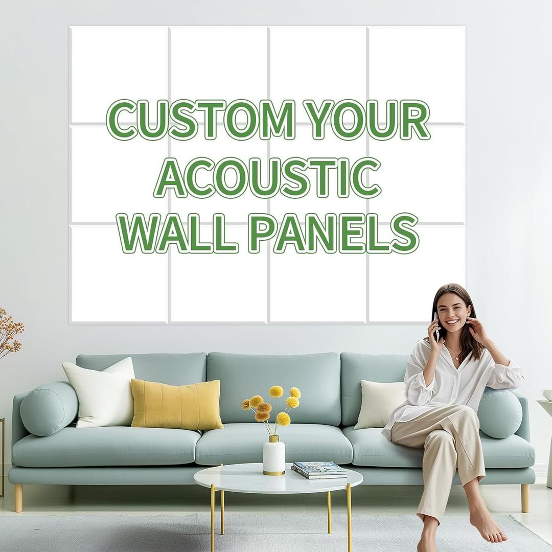 Custom Art Acoustic Panels, Personalize Soundproof Absorbing Wall Panel for Home & Office Wall Decor (self-adhesive, 12PCS)