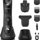 Electric Body Hair Trimmer Shaver - 3 in 1 Pubic Trimmer for Men - Bikini Trimmer for Women - No Nick Groin Ball Razor with Ceramic Blade Head, Wireless Dock Charging (Black)