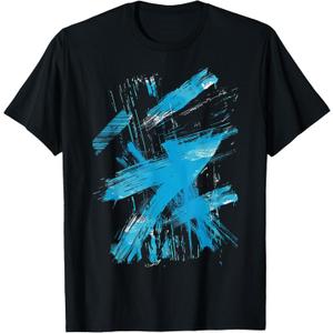 Blue And Black D Design T-Shirt (Small)