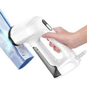 Sweepulire Vacuum Steamer for Clothes, 3500Pa Suction Handheld Clothes Steamer, 3 Modes, LED Display, Portable Travel Steamers for Clothes, Steaming & Ironing 2 In 1 (for 110-120V) (White)