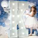 imprsv Cool White Light Up Letter K, 4FT, Decorative Signage for Party & Events, Foam Board, 13.37x5.1 inches