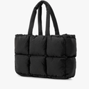 Puffer Tote Bag for Women, Large Quilted Puffy Handbag Lightweight Satchel Purse for Work Travel Gym Shop