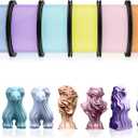 Pangda 3D Printer Filament PLA Bundle 1.75mm Multicolor Matte or Silk Finish, Dimensional Accuracy 0.02mm, 0.25kg/0.55lb Each Spool for DIY Holiday Projects(1.5 kg,Pastel Color)