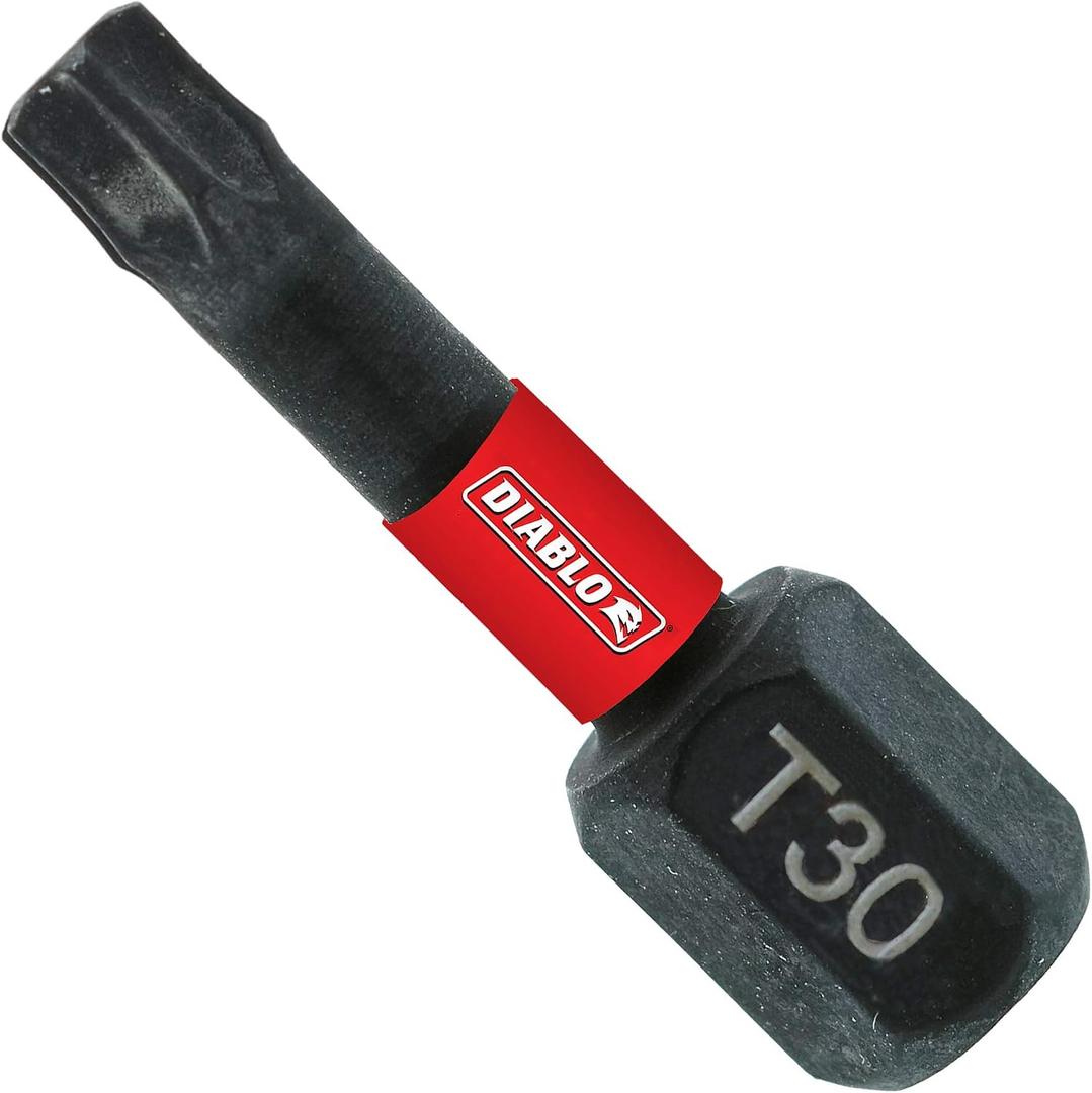 Diablo Torx Drive Bits with MaxTorque Zone for Maximum Performance - Optimized Tip, Laser Engraved Type and Size - 1/4" Hex, 1" Length, T30 Head, 25-Pack - DT301P25