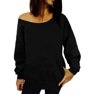 Women Off Shoulder Sweatshirt Slouchy Shirt Long Sleeve Pullover Tops, 2XL
