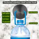 3 x Shower Suction Cup Hooks, 2-Pack Shower Hooks for Bathroom, Kitchen, Glass Door, Mirror, Tile, Holds 15 Pounds of Objects, No Drilling Required, Reusable (Black)