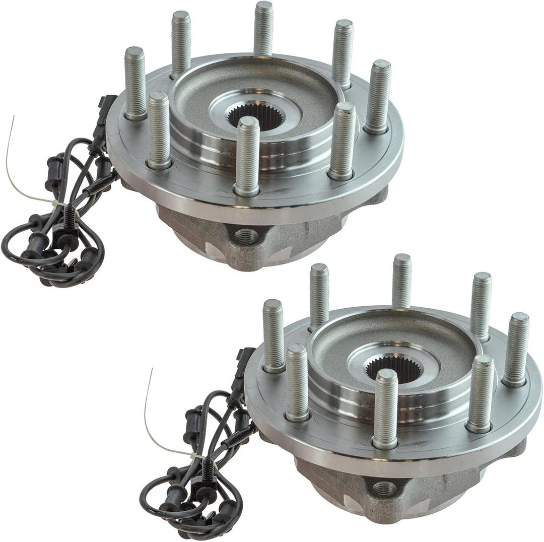 TRQ 2 Piece Front Wheel Bearing & Hub Assembly Set Compatible with 2012-2013 Ram 2500 2012-2014 3500