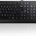 Lenovo 300 USB Combo, Full-Size Wired Keyboard & Mouse, Ergonomic, Left or Right Hand Mouse, Optical Mouse, GX30M39606, Black