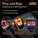 4-in-1 Wireless CarPlay Adapter with Screen Mirroring, Watch Netflix/YouTube in Car, Android Auto AirPlay Mirror Link, Plug & Play No App, Compatible with 800+ Cars iPhone Android