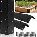 8 PCS Raised Garden Bed Corner Brackets for 10"-24" Height Wood Frame Bed,Metal Raised Bed Corner Brackets 11" x 3" x 3" ,Raised Bed Corners Connectors for Vegetable Flower Planter Garden.