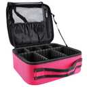 gzcz Travel Makeup Bag,Portable Makeup Case for Women,Professional Cosmetic Train Case Organizer Artist Storage Bag With Adjustable Dividers Brushes Toiletry Jewelry Digital Accessories (Small, Rose Red)
