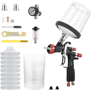 AEROPRO Tools R500 LVLP Air Spray Gun with 22 Ounce Disposable Paint Cups, A610 Paint Guns Automotive, Car Paint Gun Sprayer, Paint Gun for House Painting, Car, Furniture, Varnish and Top Coat