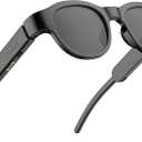 Smart Glasses for Kids, Polarized Sunglasses with Bluetooth Speaker, Athletic/Outdoor UV Protection and Voice Control, Kids Ages 6-12 (Grey Lens) (Black)