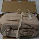 Shilucheng 100% Cotton Queen Size Sheets Set - 600 Thread Count Luxury Egyptian Cotton Bed Sheets5-Star Hotel Quality Sheets, Breathable & Cooling, 16 Inch Deep Pocket - 4 Piece (Beige, Queen)