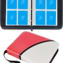 Carrying Case Binder for Standard Trading Card, Holds Up to 400 Cards with 50 Premium Sleeves 4-Pocket Pages (Red)