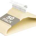 Velvet Felt Hangers 50 Pack, Non Slip, Slim, Space Saving, Ivory