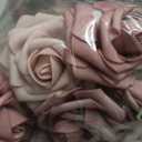 Floroom Artificial Flowers 25pcs Real Looking Dusty Rose Ombre Colors Foam Fake Roses with Stems for DIY Wedding Bouquets Bridal Shower Centerpieces Floral Arrangements Party Tables Home Decorations (25pcs Regular 3")